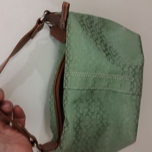Pristine condition lime green Coach handbag